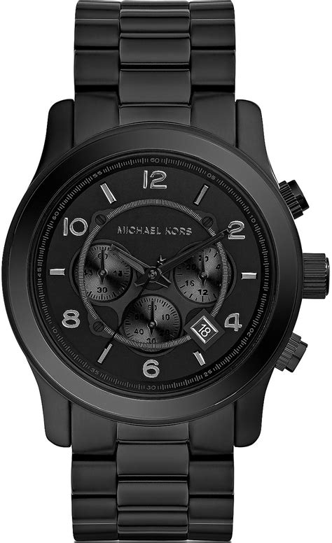 men's black michael kors watch|Michael Kors matte black watch.